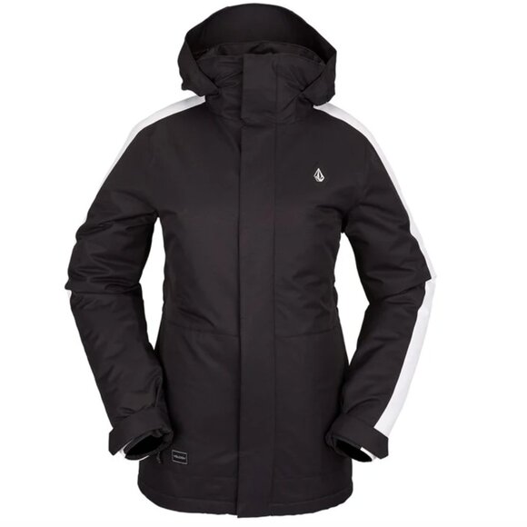 Volcom Westland Insulated Snowboard Jacket sz Small Women's Black White Vents - Picture 1 of 16